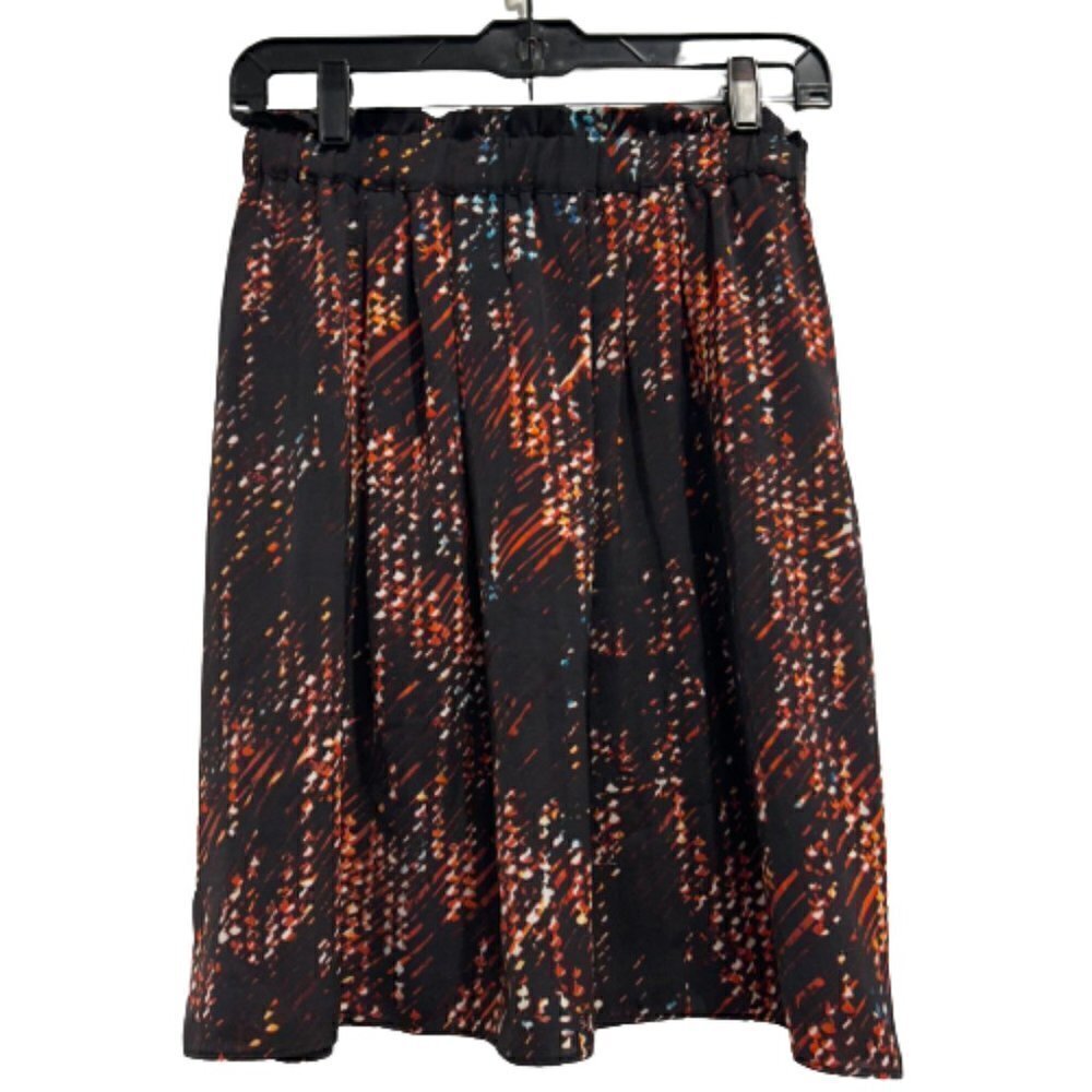 Halogen Black Printed Skirt with Elastic Waistband Women’s Size S